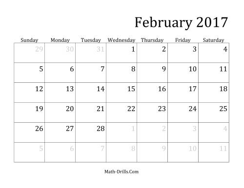 2017 Monthly Calendar