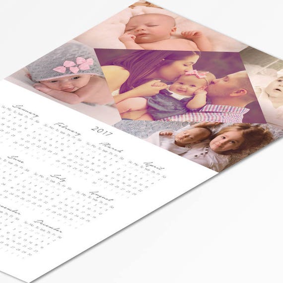 2017 2018 Calendar Template 12x18 Photoshop Simple Wall Calendar ...