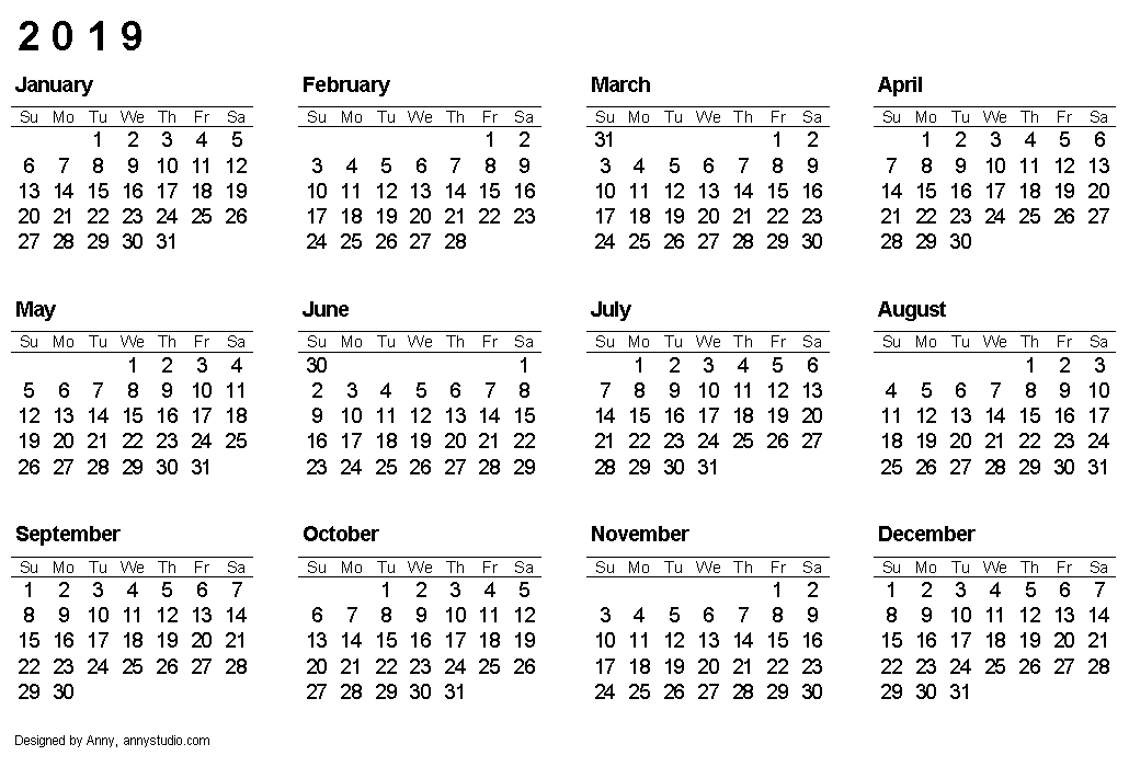 Free printable calendars and planners for 2024 and past years
