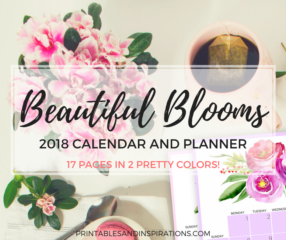 Free Floral Calendar For 2018: Beautiful Blooms For A Beautiful ...