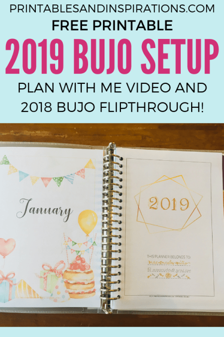 My 2019 Bullet Journal Setup (Free Printable!) - Printables and ...