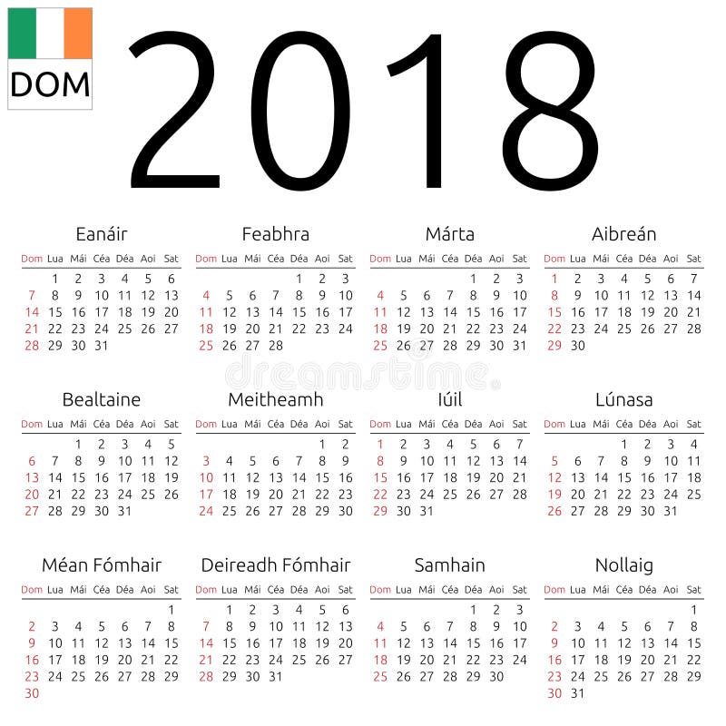 2018 planner ireland printable