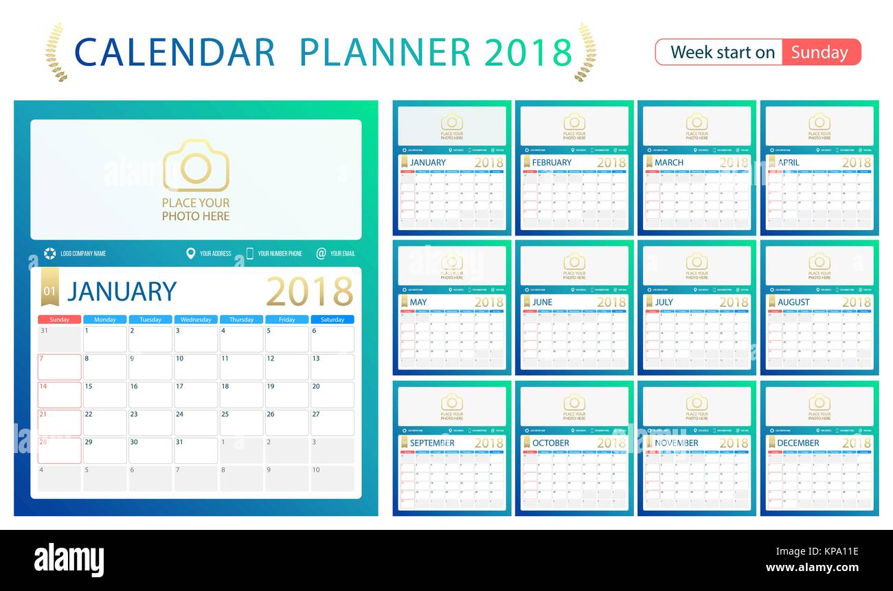 2018 year planner printable download