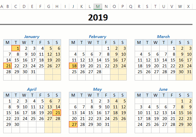 FREE Monthly &  Yearly Excel Calendar Template (2024 and Beyond)
