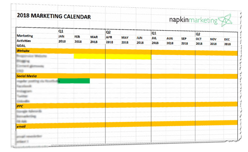 Free 2018 Marketing Plan Calendar Template | napkin ...