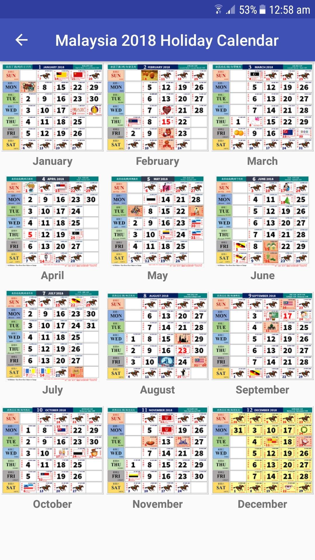 Malaysia 2018 Holiday Calendar APK for Android Download