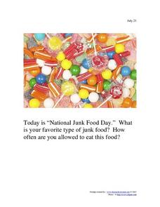 July 21st Writing Prompt Worksheet for 5th - 7th Grade | Lesson Planet