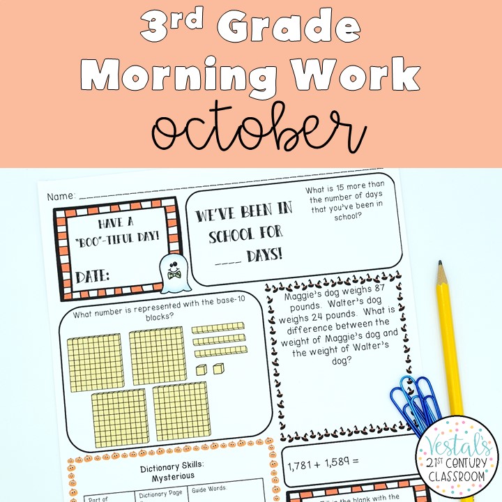 3rd Grade Morning Work: October - Vestals 21st Century Classroom