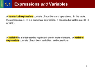 PreAlgebra 1.1 | PPT