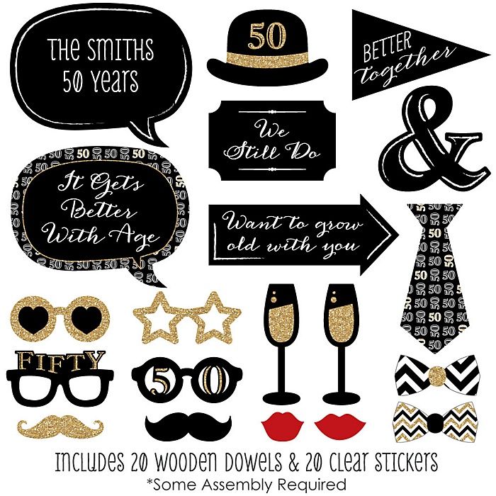 25th anniversary photo booth props printable