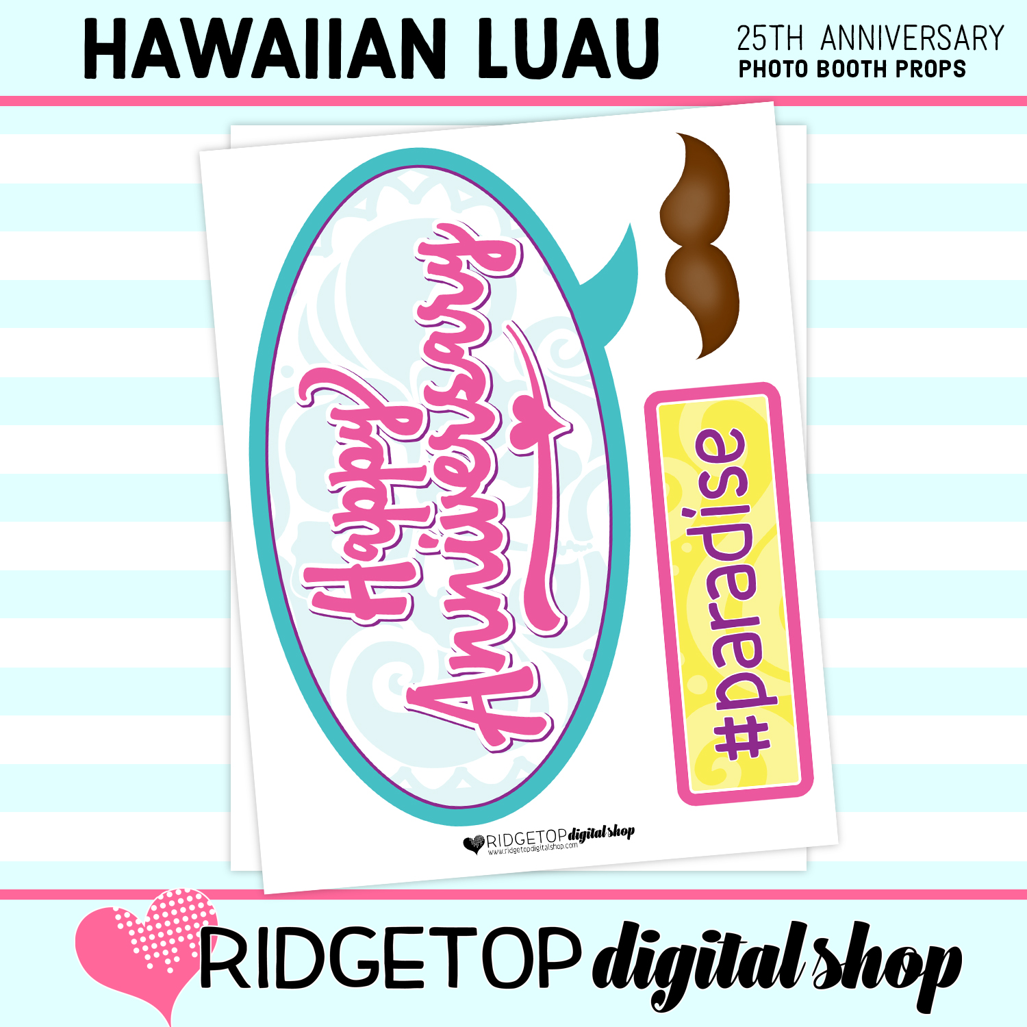 Luau 25th Anniversary Photo Props