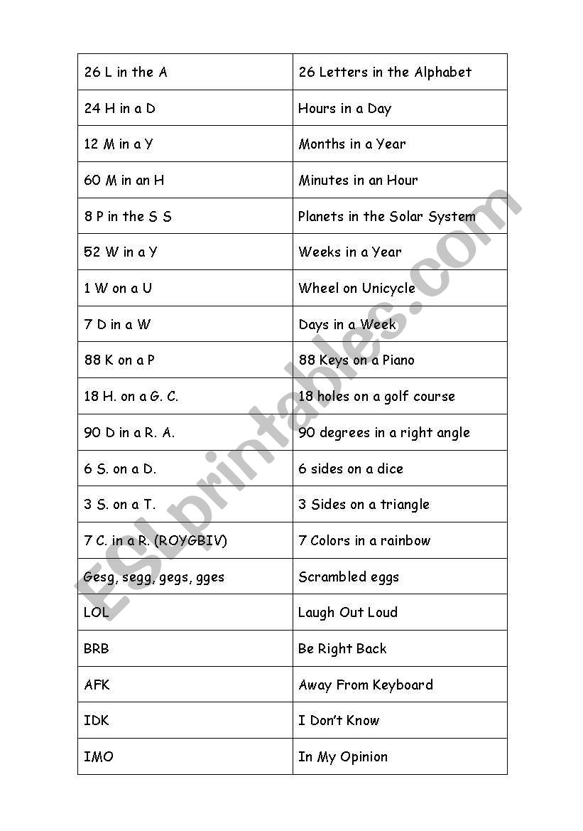 26 l of the a worksheet