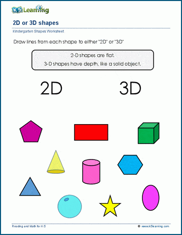 2-D vs 3-D Shape Worksheets | Worsheets library