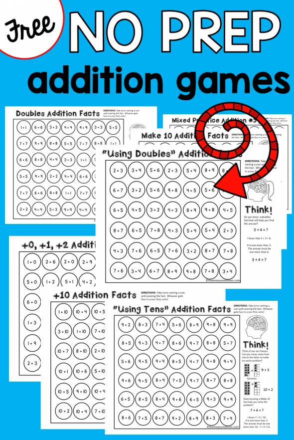 Addition fact strategy games - The Measured Mom
