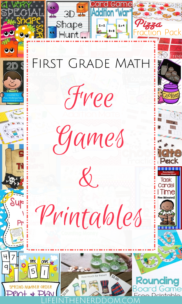 First Grade Math Free Games &  Printables - Life in the Nerddom