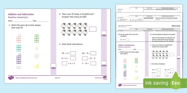 2nd grade addition test