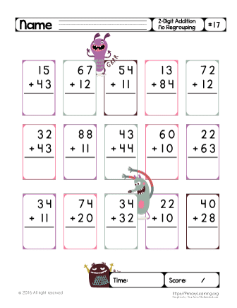 Two Digit Addition (No Regrouping) #17  