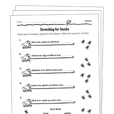 2nd grade analogies worksheet