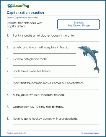 Capitalization mixed practice worksheets | K5 Learning - Worksheets Library