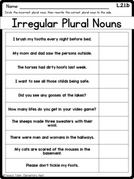 2nd Grade Language Worksheets- Common Core Standards Based Worksheets