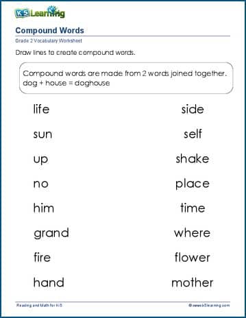 Compound words worksheets for grade 2| Worsheets library