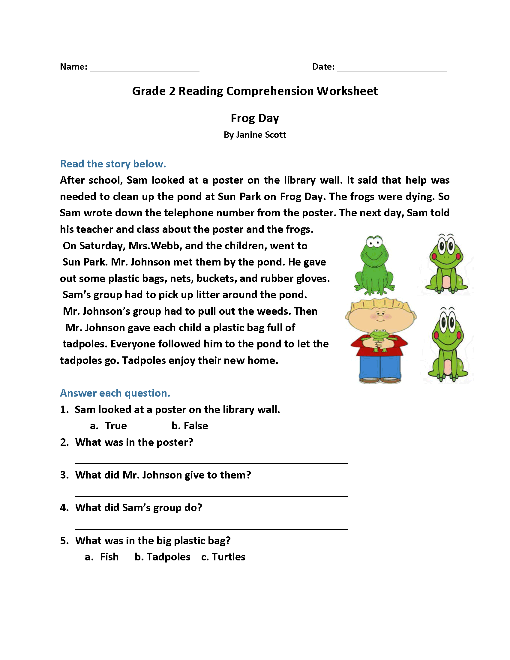 2nd Grade Reading Worksheets - Best Coloring Pages For Kids