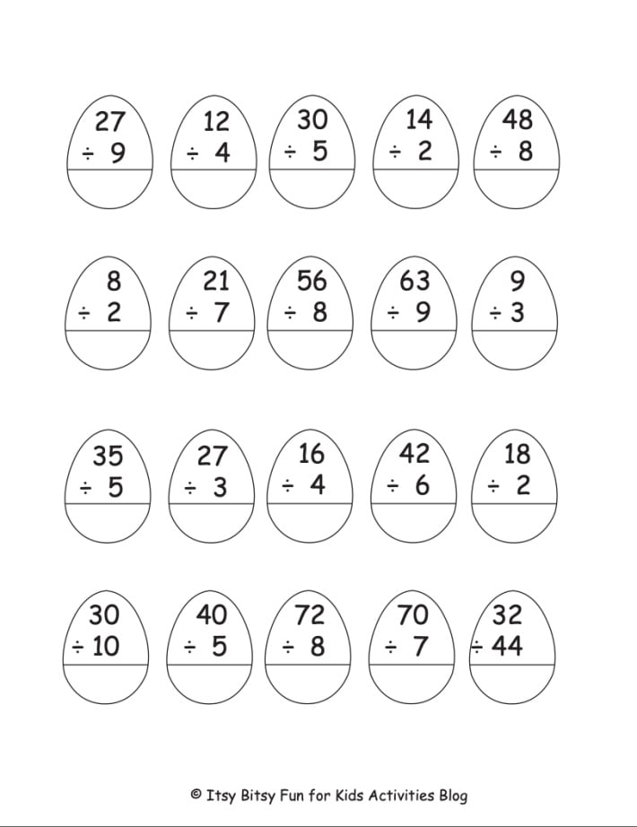 2nd grade easter math worksheet