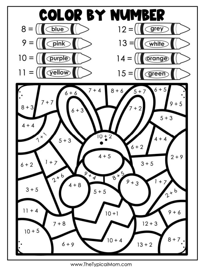 2nd grade easter math worksheet