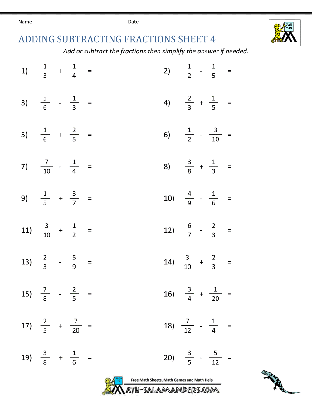 2nd grade fractions worksheet maker