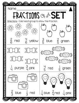 2nd grade fractions worksheet