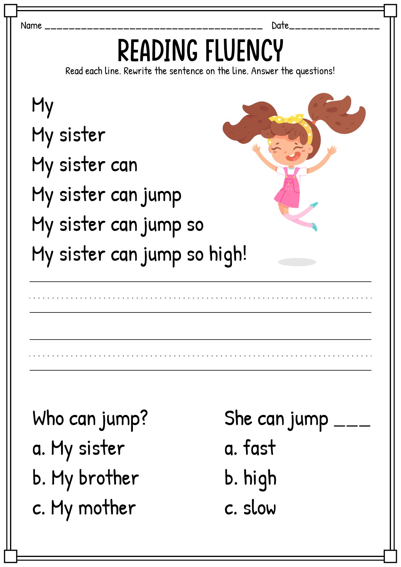 17 Reading Fluency 2nd Grade Worksheets - Free PDF at worksheeto.com