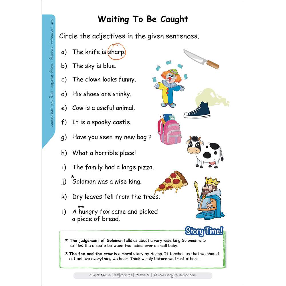 Free 2nd grade grammar worksheet adjectives, Download Free 2nd grade