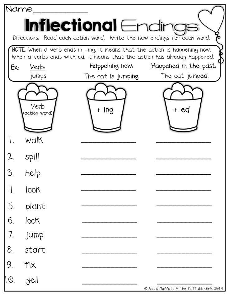 Inflectional Endings | 2nd grade worksheets, 1st grade worksheets ...