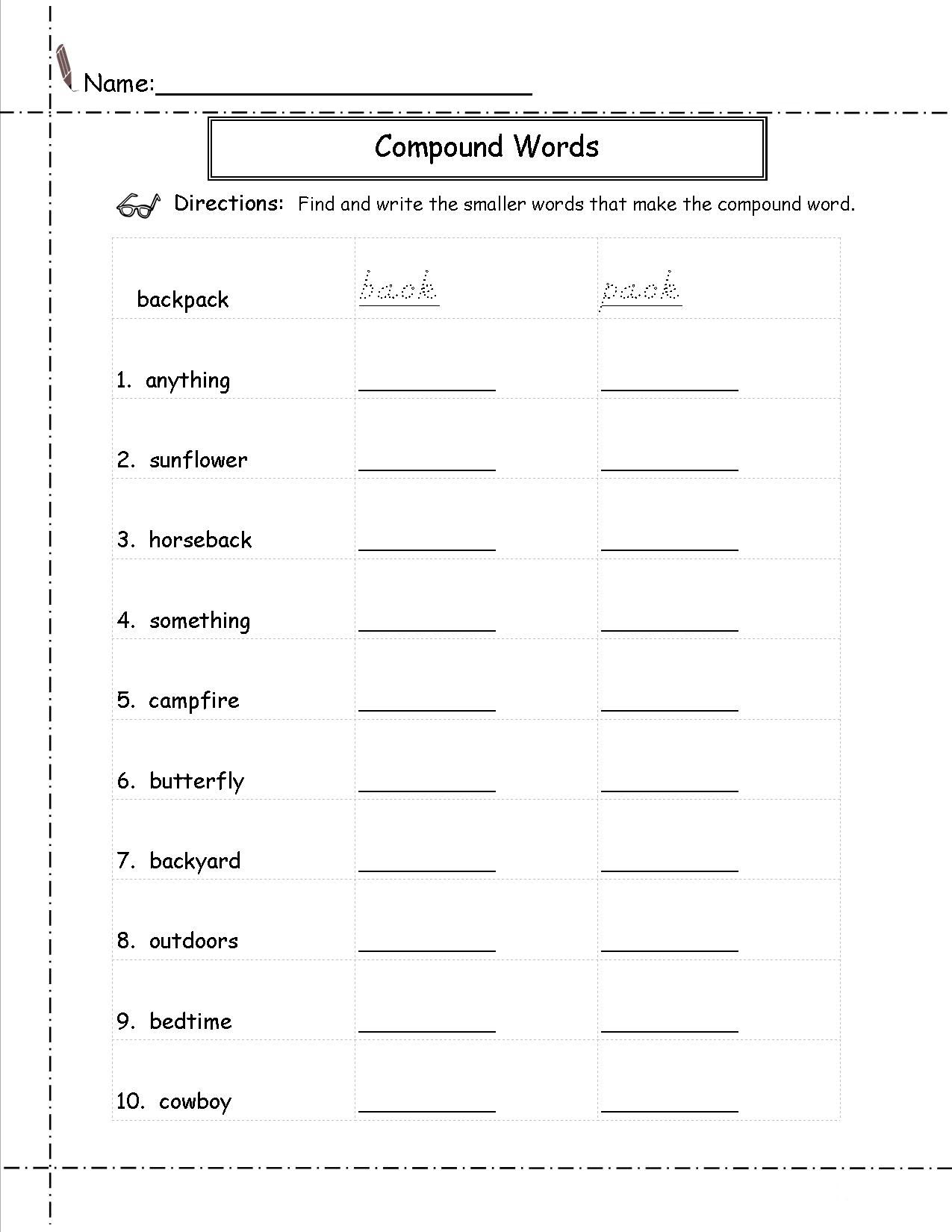 2nd grade language arts printable worksheet