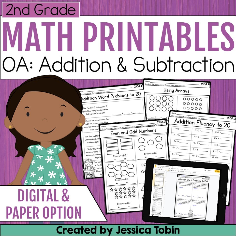 2nd Grade OA Math Worksheets - Elementary Nest