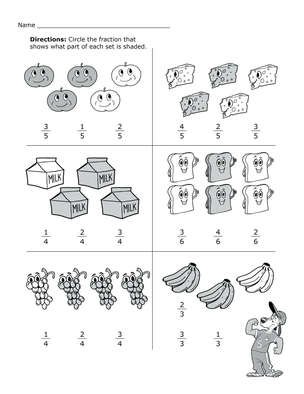 2nd grade math fractions worksheet
