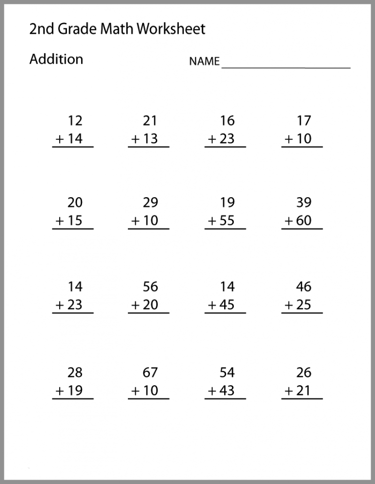 2nd grade math problems print