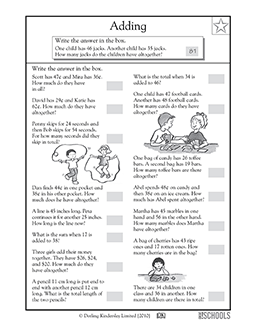 2nd grade math problems solving worksheet