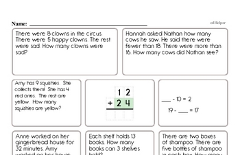 Word Problems Worksheets - Free Printable Math PDFs | edHelper.com