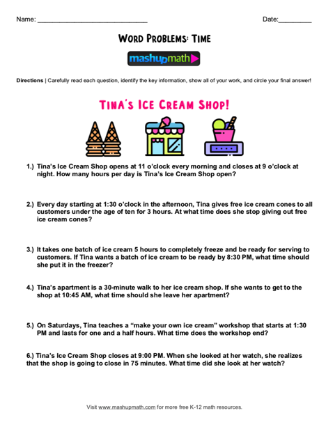 2nd grade math word problems worksheet