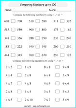 Grade 2 comparing and ordering numbers up to 1,000 math school ...