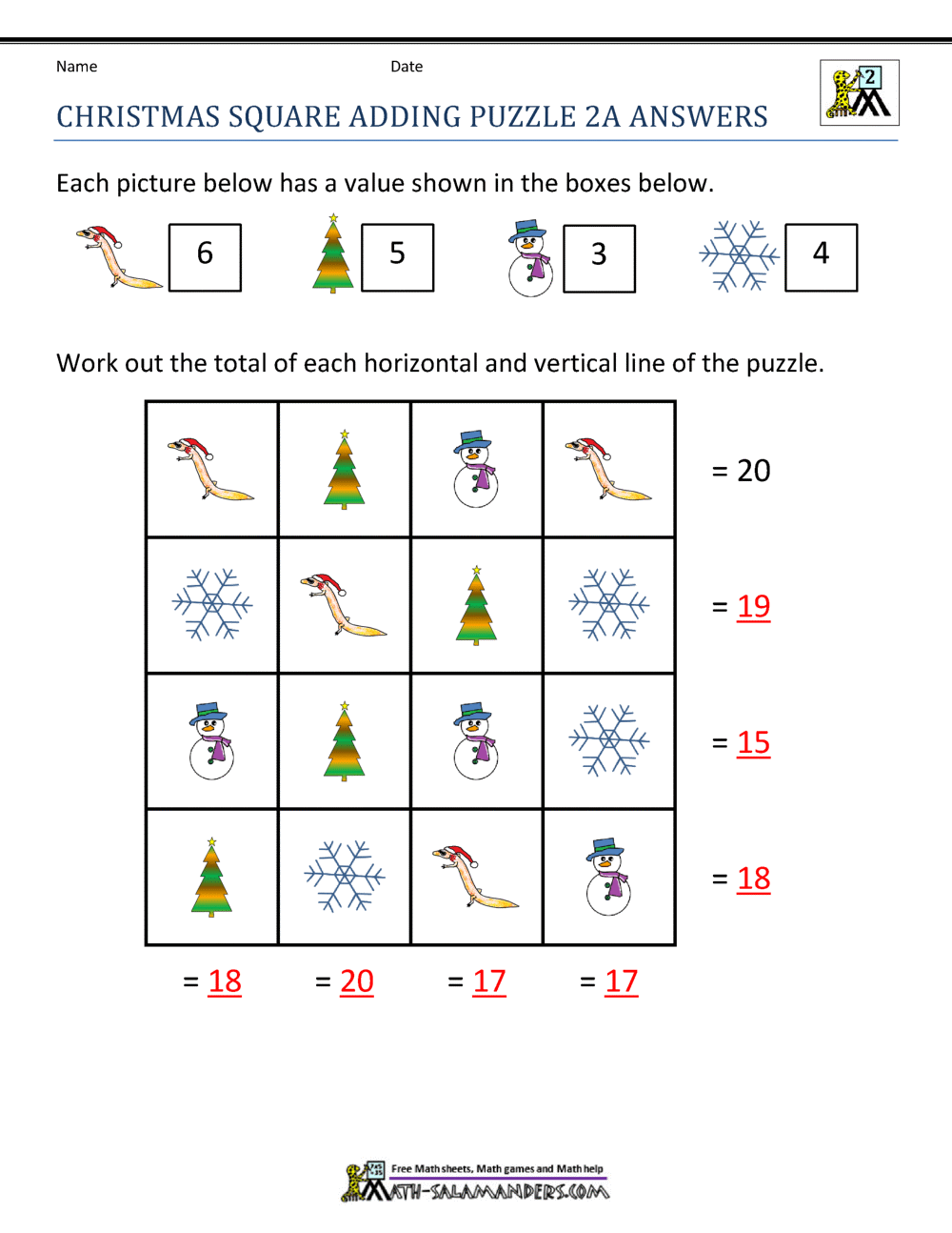 2nd grade math worksheet on addition