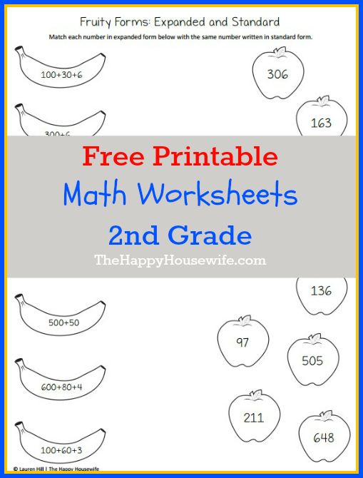 FREE 2nd Grade Math Worksheets