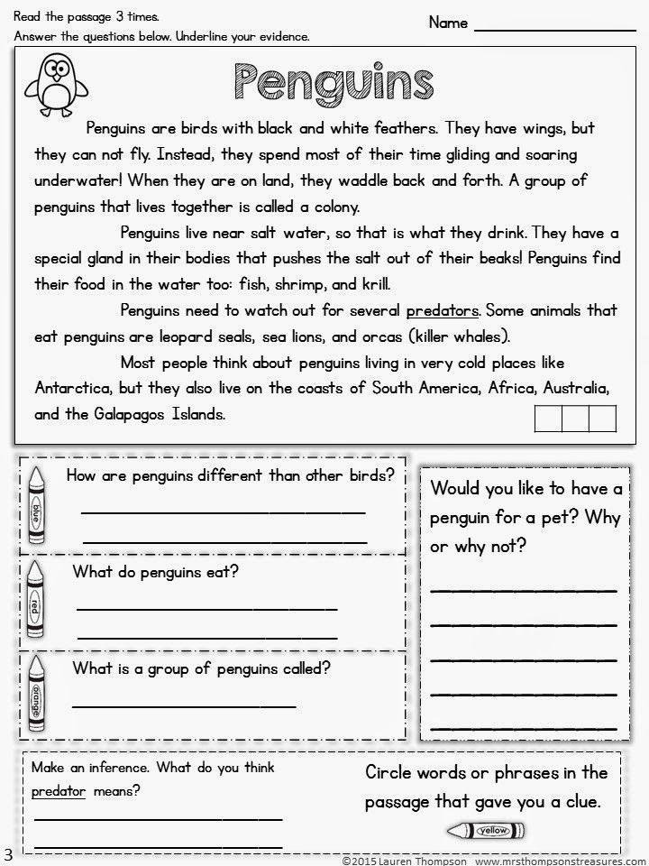 2nd grade reading and writing worksheet