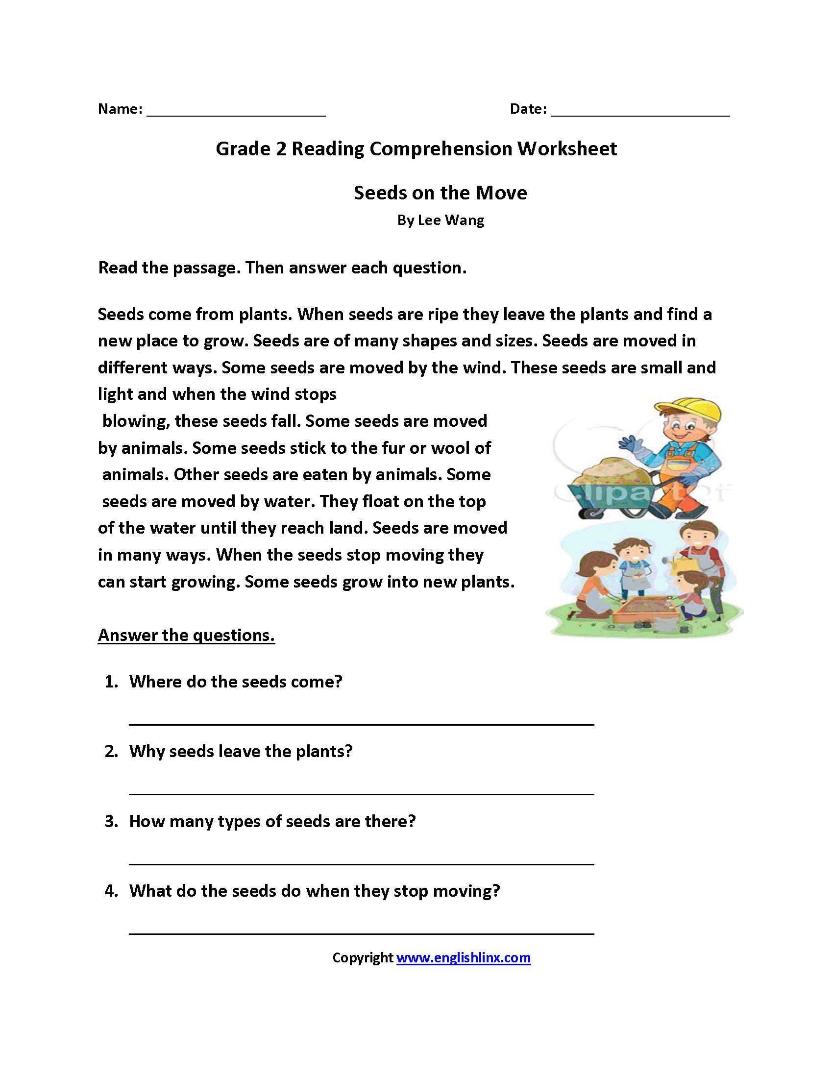 2nd grade reading worksheet online