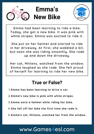 2nd Grade Reading Comprehension Worksheets | Games4esl