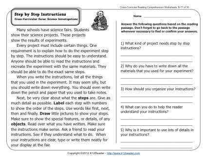 2nd grade reading worksheet with questions