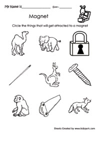 Circle The Thing That Will Get Attracted by Magnet,2nd Grade ...