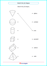 Grade 2 3D Shapes and Nets geometry math school worksheets for ...