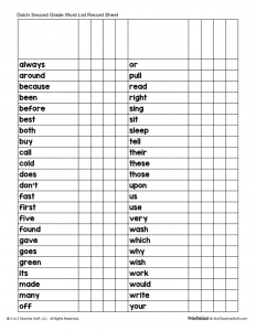 Second Grade Dolch Sight Word Printables | A to Z Teacher Stuff ...